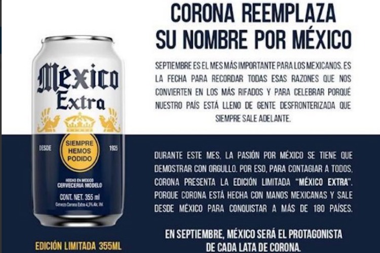 La cerveza Corona cambiará su nombre, ahora se llamará La cerveza Corona cambiará su nombre, ahora se llamará