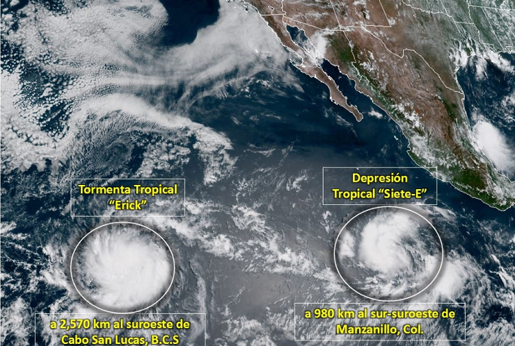 Se forman las tormentas 'Flossie' y 'Erick' en el Océano Pacífico