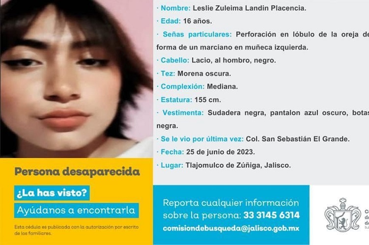 Buscan a Leslie Zuleima desaparecida en Tlajomulco - El Diario NTR ...