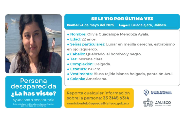 UdeG sigue en búsqueda de Olivia Guadalupe