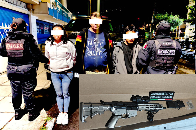 Detienen a tres personas con rifle de alto poder