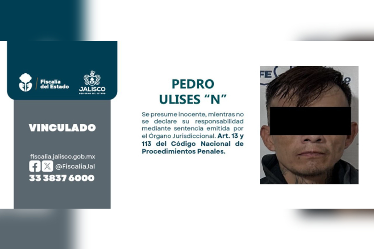 Vinculan a proceso a presunto feminicida de Tlajomulco