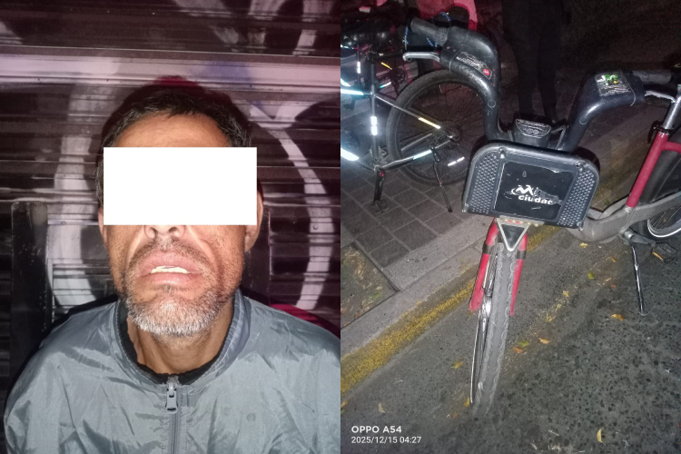 Cae sujeto por robar unidad de MiBici