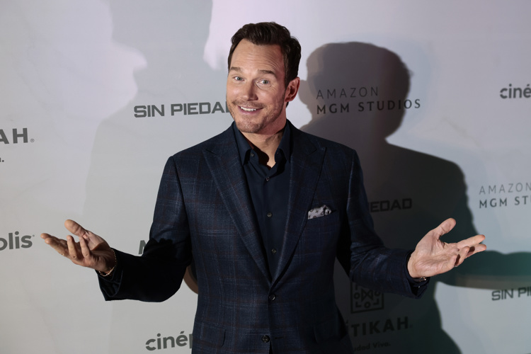 El actor estadounidense Chris Pratt presenta su filme 'Mercy' en Ciudad de México
