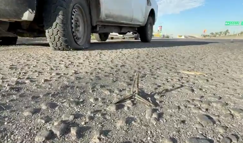 Huachicoleros, responsables de arrojar ponchallantas en Tala
