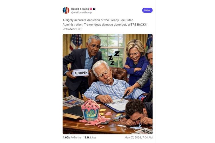 Trump ataca a Biden con una imagen de IA