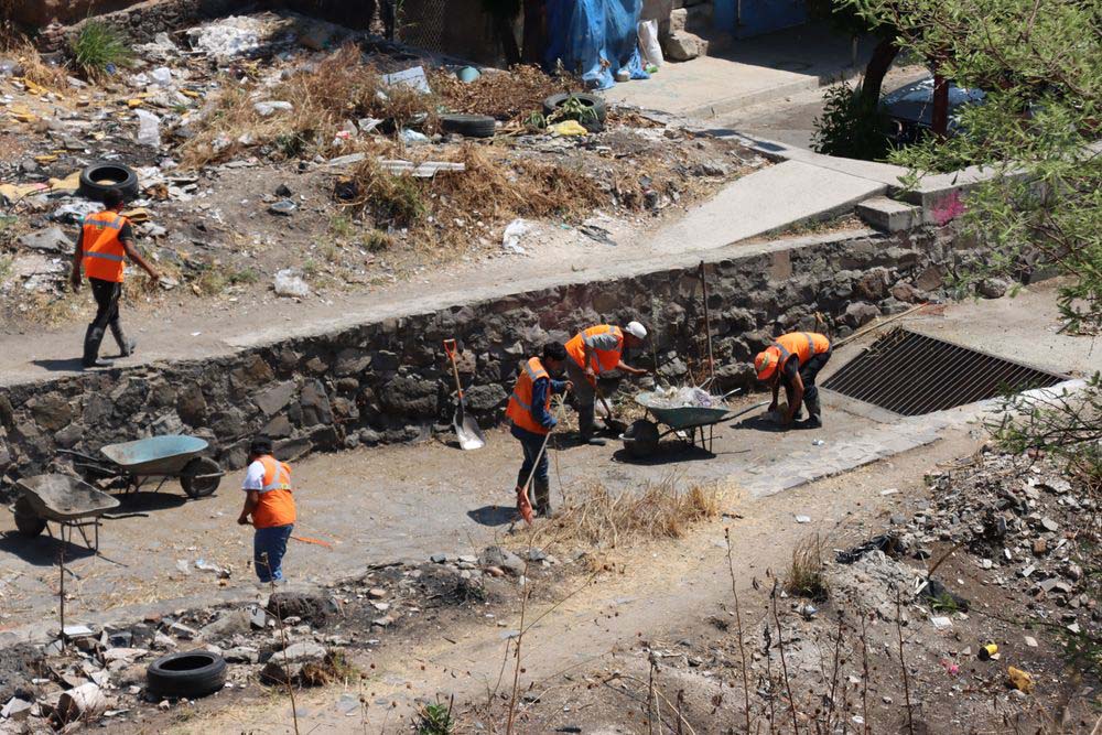 Intensifican desazolve y poda previo a lluvias