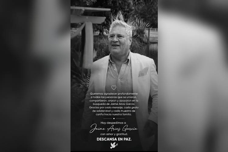 Encuentran sin vida al empresario Jaime Arias
