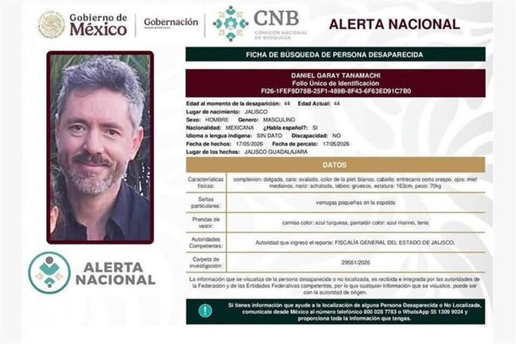 Fiscalía mantiene búsqueda de Daniel Garay