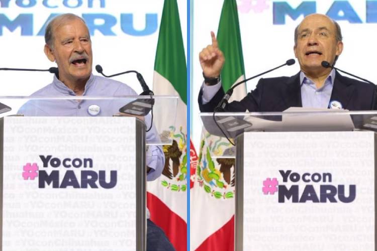 Fox y Calderón respaldan a Maru Campos en Chihuahua