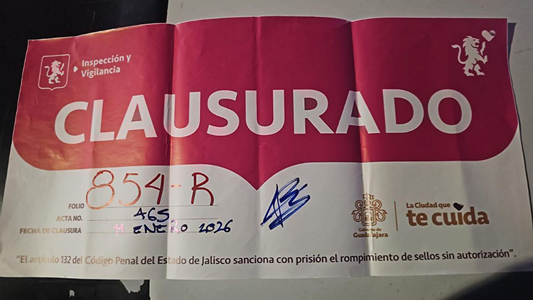 Clausura Guadalajara 23 negocios por ruidosos
