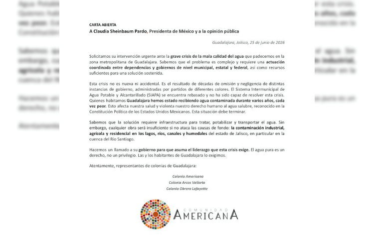 Comunidad Americana pide intervención de Claudia Sheinbaum ante crisis del agua