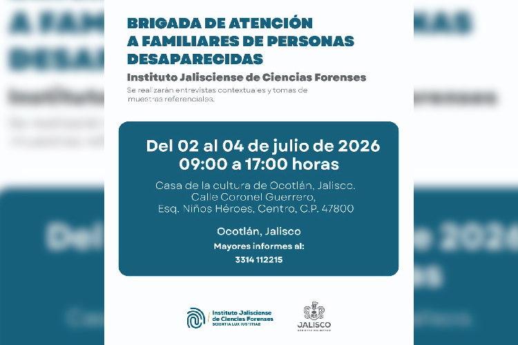 Realizarán brigada forense en Ocotlán