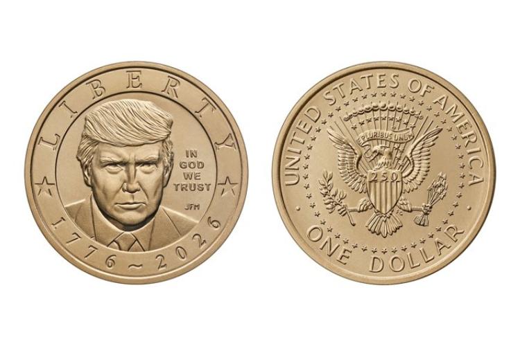El Tesoro presenta el diseño de la moneda conmemorativa con el rostro de Trump