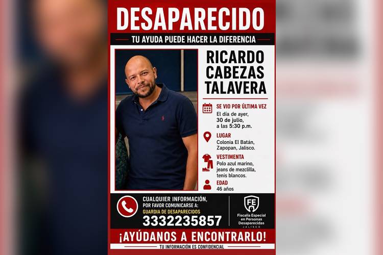 SSPC, participa en búsqueda de Ricardo Cabezas Talavera