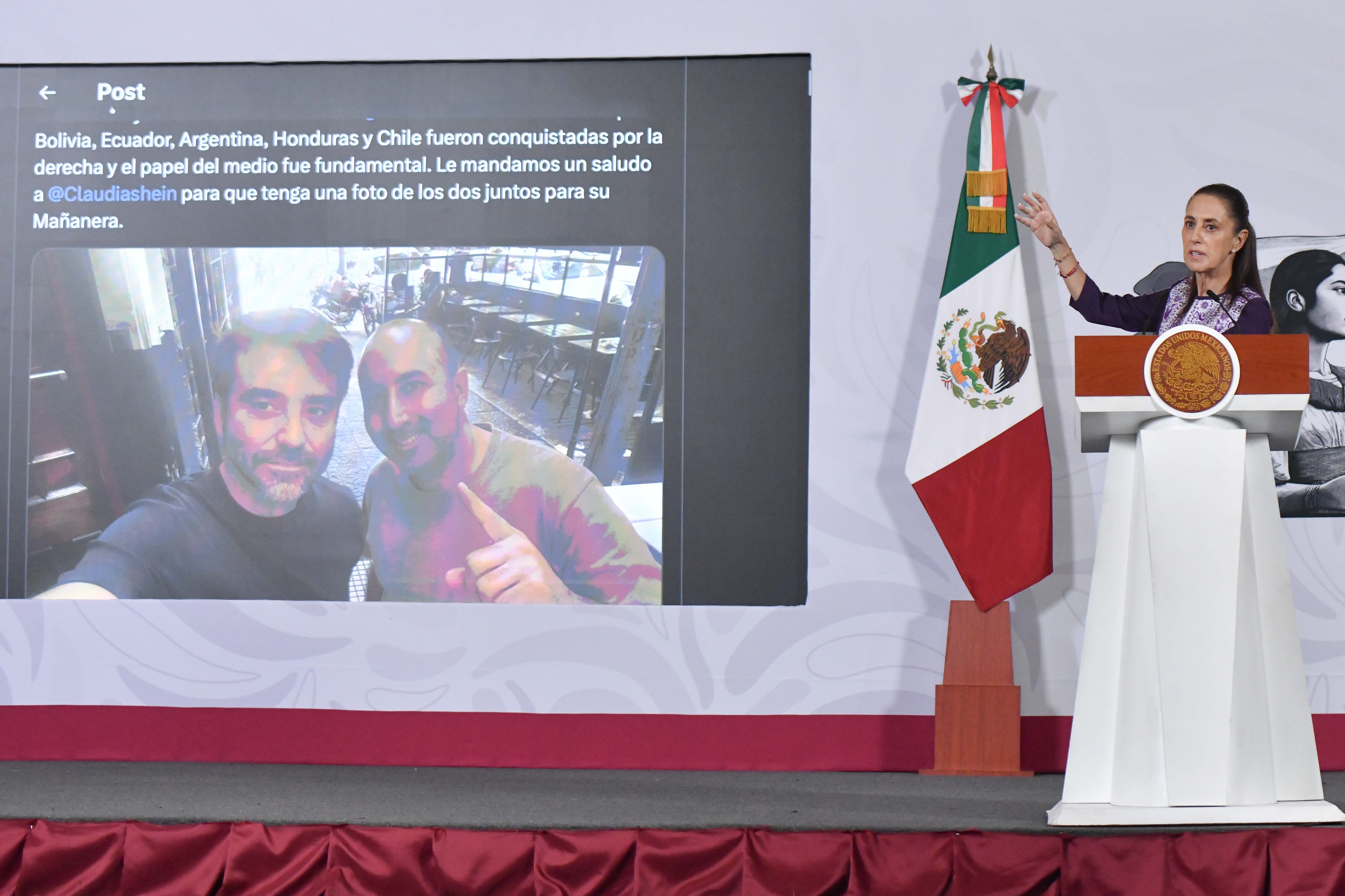 Sheinbaum acusa a La Derecha Diario de desinformar
