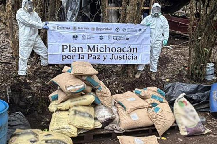 Inhabilitan un laboratorio clandestino con toneladas de metanfetamina en oeste de México