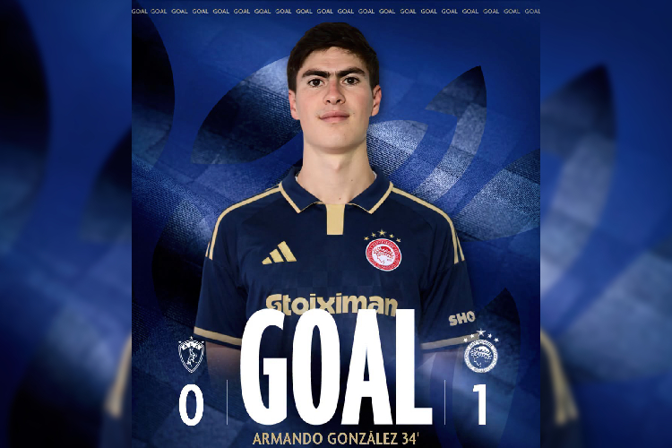 ‘Hormiga’ González marca su primer gol en Europa y da asistencia en goleada del Olympiacos