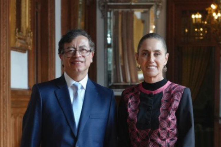 Petro se reúne con Sheinbaum en Palacio Nacional