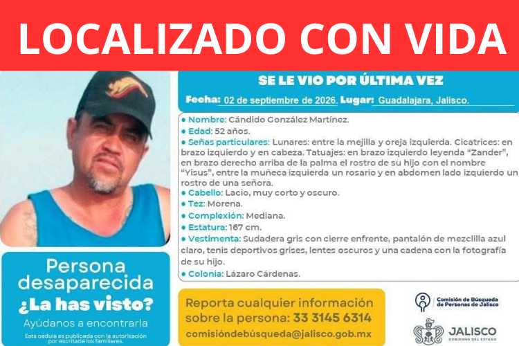 Localizan con vida a Cándido González Flores, integrante del colectivo Luz de Esperanza