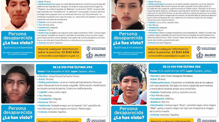 Desaparecen 4 jóvenes en Arenales Tapatíos