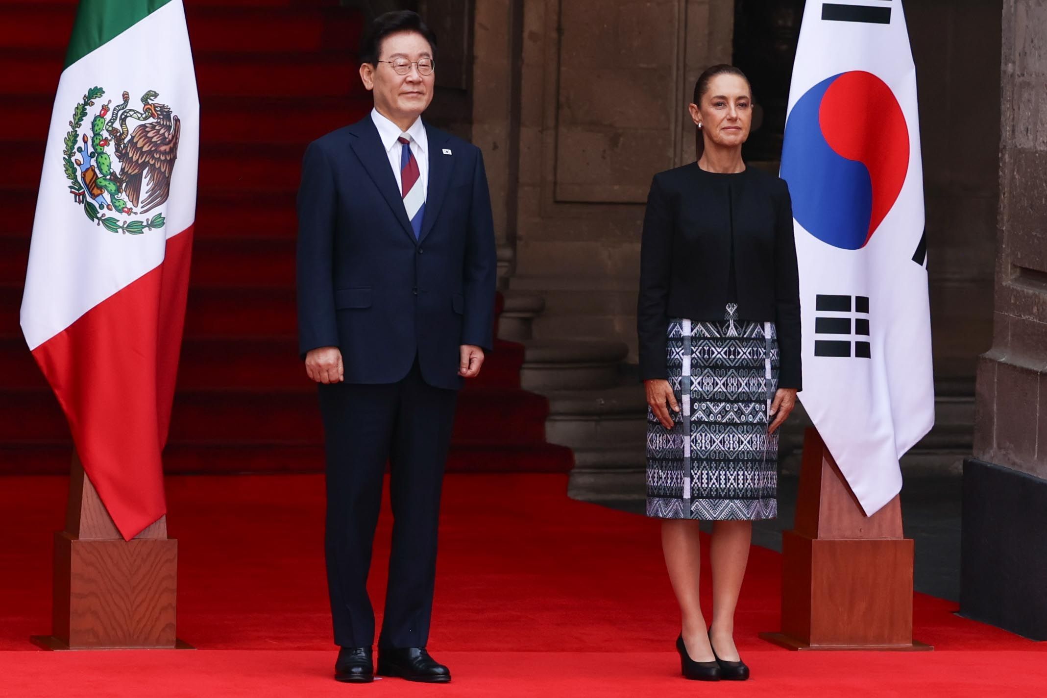 Sheinbaum recibe al presidente de Corea del Sur
