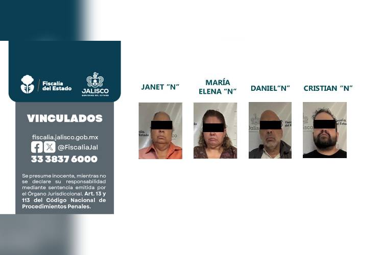 Vinculan a proceso a cuatro personas por robo a adulta mayor en Guadalajara