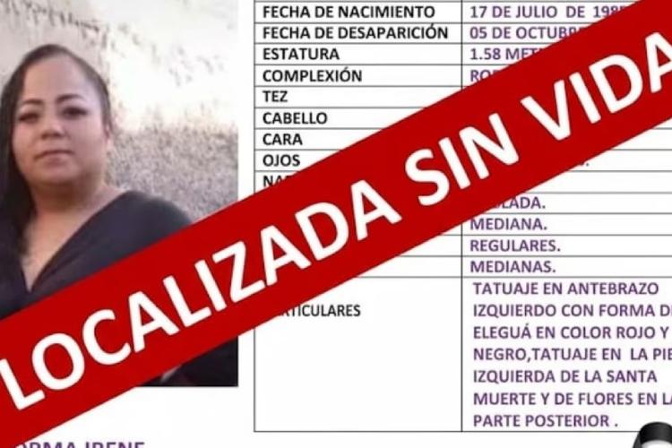 Hallan cuerpo de Norma Irene Gorgonio en Durango