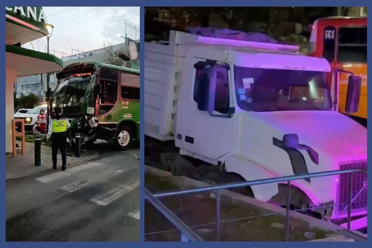 Accidentes viales dejan daños en una financiera y una Cruz Verde