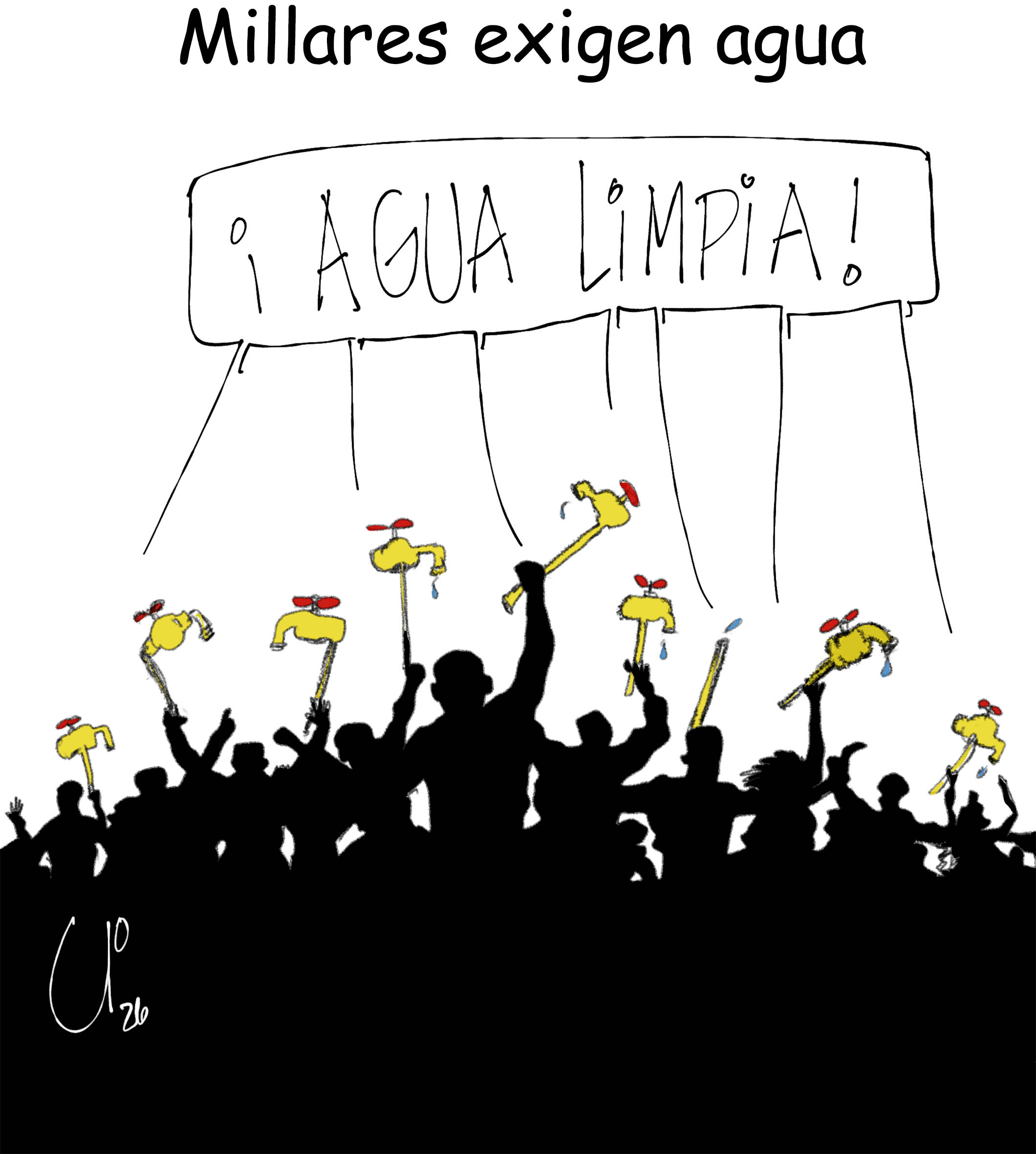 Millares exigen agua