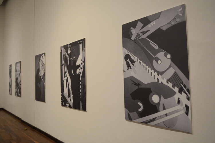 Trabajo. La muestra exhibe la técnica entre figurativa y cubista del artista, el color y las preferencias ideológicas en su representación vista en Lisboa como parte de dos terminales marítimas. (Foto: Mónika Pérez Neufeld)